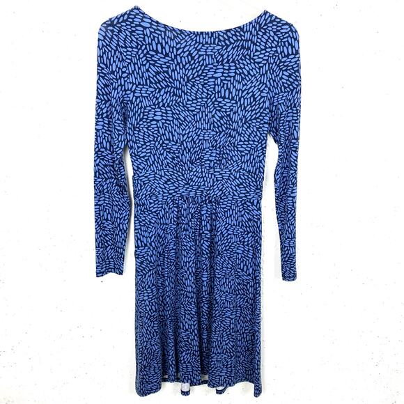 Boden Womens Abigail Jersey Dress Blue Print Long Sleeve Pockets Size 2 Petite - Picture 11 of 11